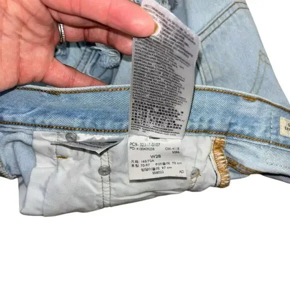 Levi’s Distressed Cut Off Cotton Denim Shorts Women's 28 Western Cowgirl Summer - Picture 10 of 14